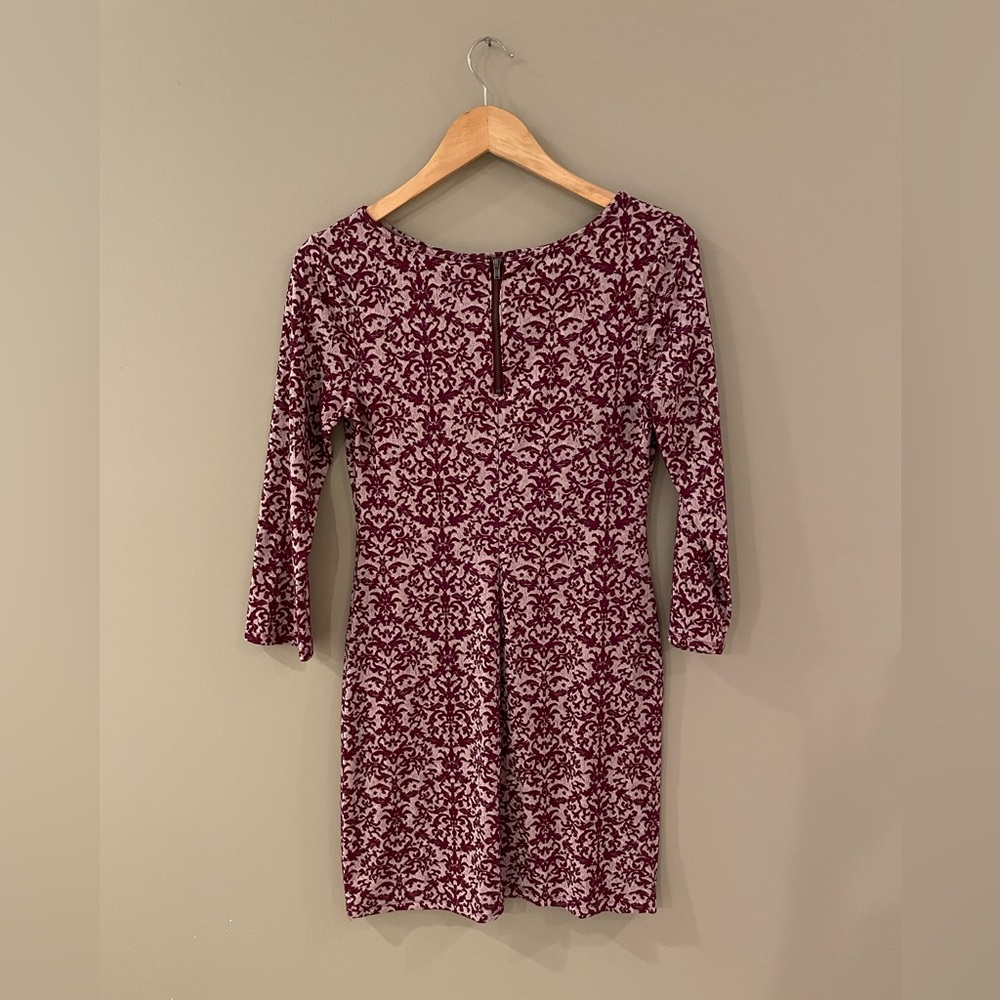 Purple Patterned Body-con Dress - Picture 2 of 4